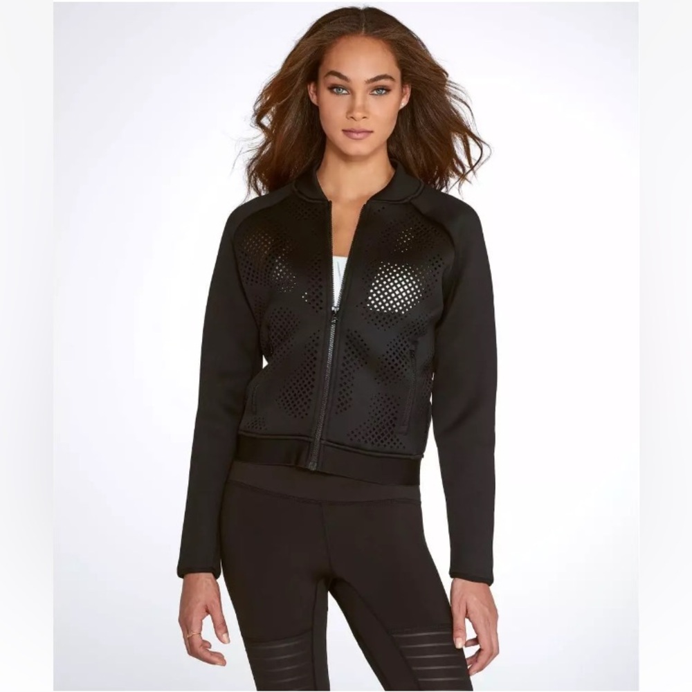 REEBOK WOMENS BLACK PERFORATED C CLASSIC RUNNING CARDIO JACKET NWOT